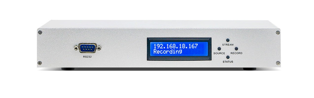 All-in-one 4K embedded video recording and streaming system with HDMI inputs, H.265/H.264 encoding, touch control, remote directing, and virtual background support.